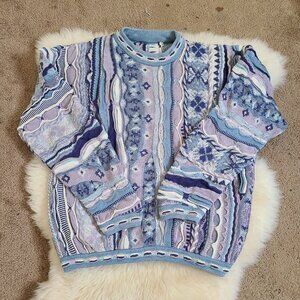 Vintage 90's Tundra Coogi Style 3D Textured Crewneck Sweater - Medium